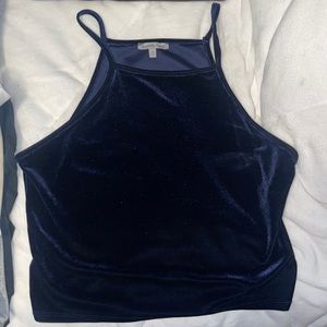 blue velvet crop top